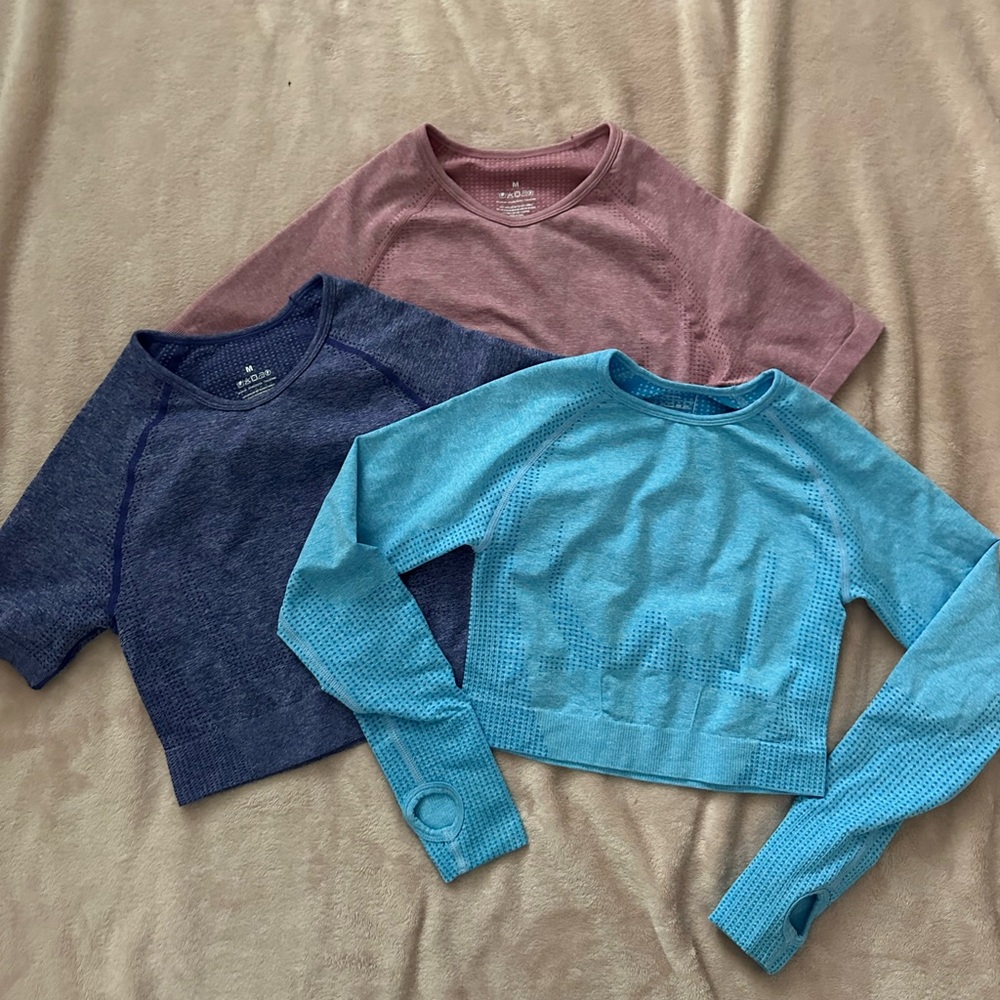 Amazon Women's Tops in Blue, Purple, and Pink